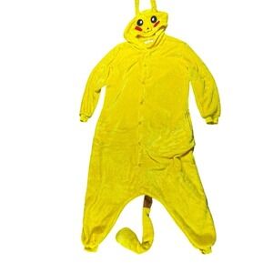 WOW! Disply Pikachu Kigurumi Costume Cosplay Pajamas Yellow Hooded‎ Size S
